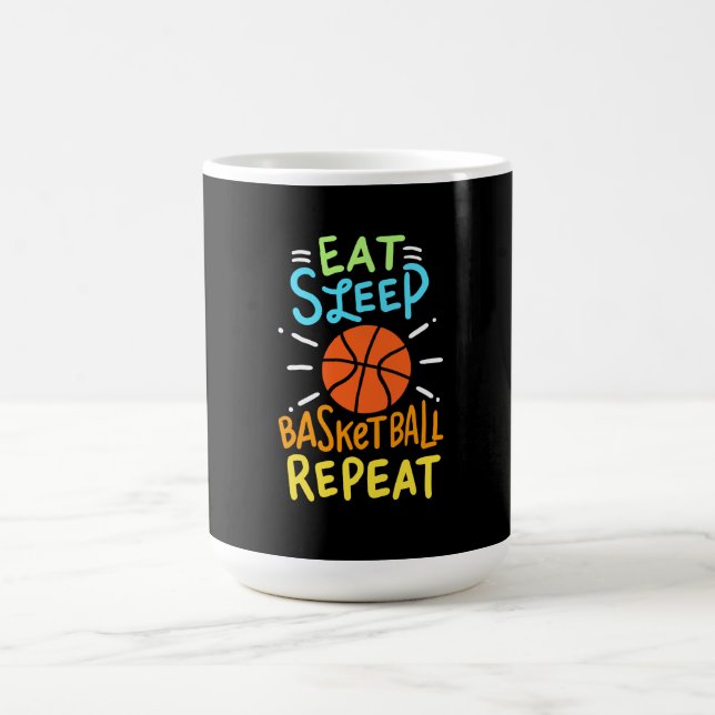 Caneca De Café Basquetebol - Comer Dormir Basquetebol Repetir (Centro)