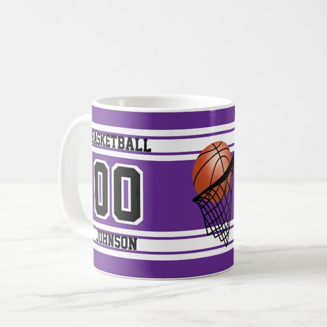 Caneca De Café Basquetebol - criar seus próprios (Frente Esquerda)