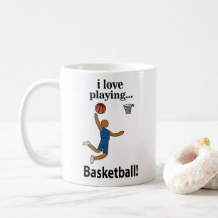 Caneca De Café Basquetebol Eu Amo Jogar Basquetebol