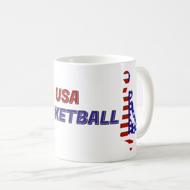 Caneca De Café Basquetebol Patriótico dos EUA (Frente Esquerda)