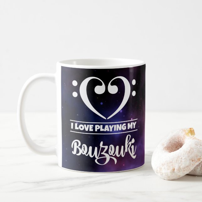 Caneca De Café Bass Clef Hearple Nebula Love Bouzouki (Com Donut)