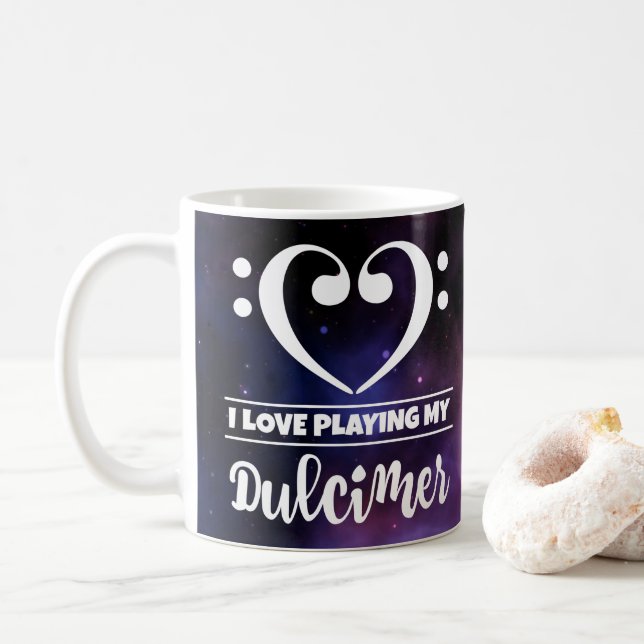 Caneca De Café Bass Clef Hearple Nebula Love Dulcimer (Com Donut)