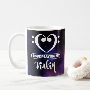 Caneca De Café Bass Clef Hearple Nebula Love Violin
