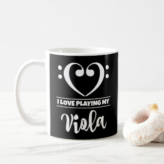 Caneca De Café Bass Clef Heart Eu Adoro Tocar Minha Viola