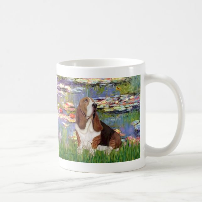 Caneca De Café Basset 2 - Lírios 2 (Direita)