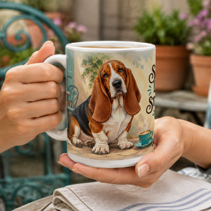 Caneca De Café Basset Hound Forte Personalizado