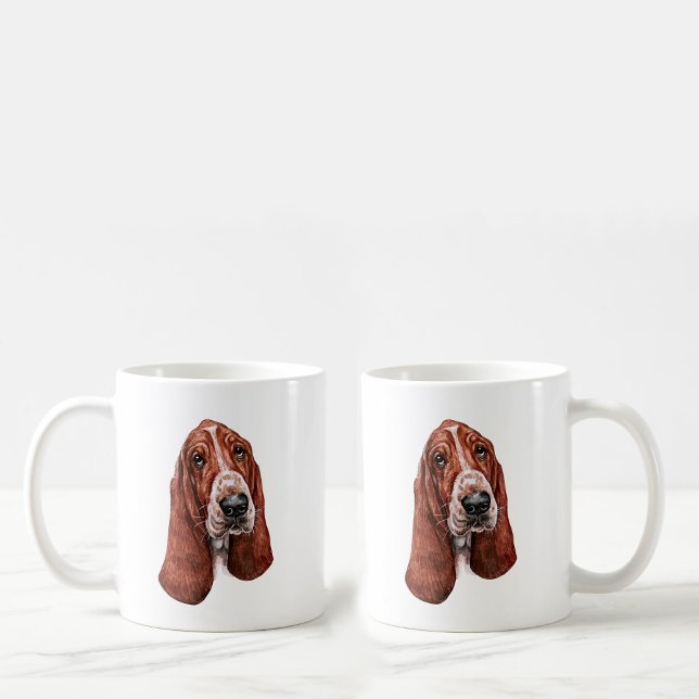 Caneca De Café Basset Hound Graphic (Criador carregado)