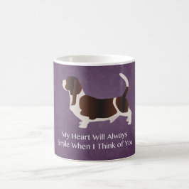 Caneca De Café Basset Hound Pensando em você Design