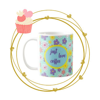 Caneca De Café Basta Amar Café, Flor Puro E Amarelo