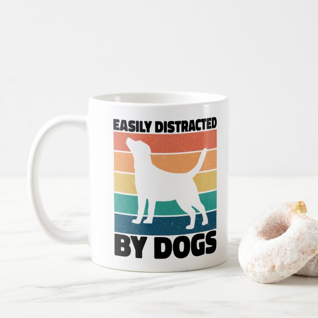 Caneca De Café Bastante Distraído Por Cachorros Cachorros Memes D (Com Donut)
