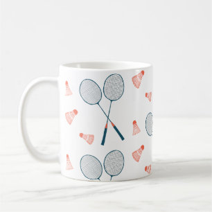Caneca De Café Bastante Retro Badminton Birdie Racquet Shuttlecoc