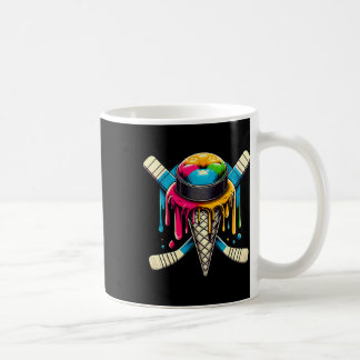 Caneca De Café Bastões de Hockey Gotejantes Sorvete Retro Hockey