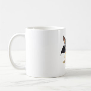 Caneca De Café Bat Adorável no Decor do Dia das Bruxas de Abobori