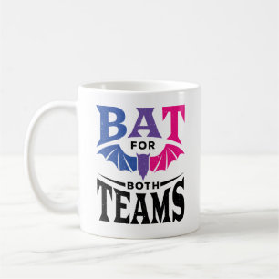 Caneca De Café Bat Bissexual de Halloween para ambas as equipes