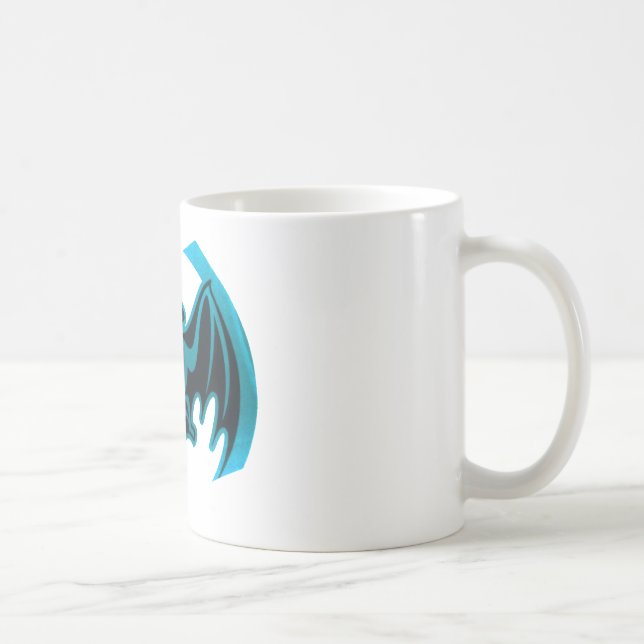 Caneca De Café Bat Cyan O MUSEUM Zazzle dá presentes (Direita)