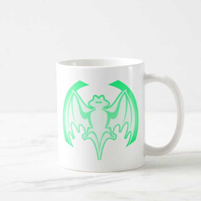 Caneca De Café Bat Green Inv The MUSEUM Zazzle Gifts (Direita)