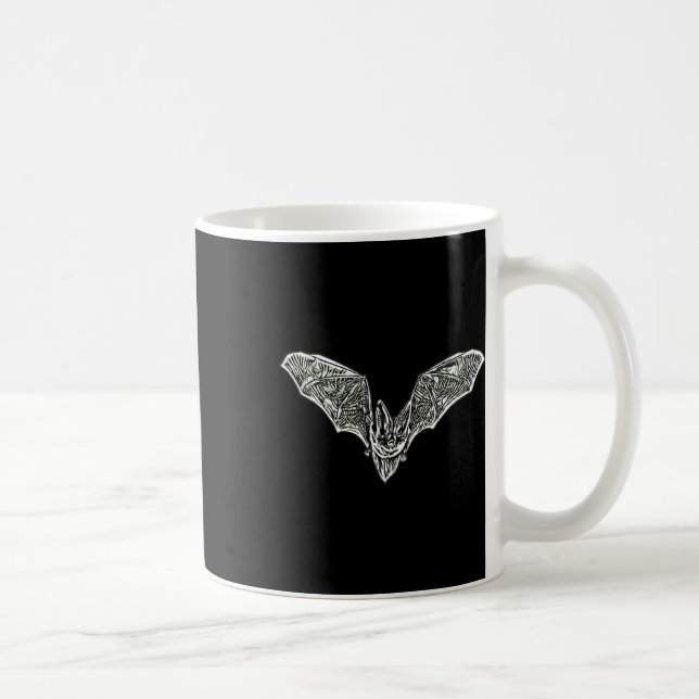 Caneca De Café Bat Night Vampire Halloween Wing Wing Mamals Ba (Direita)