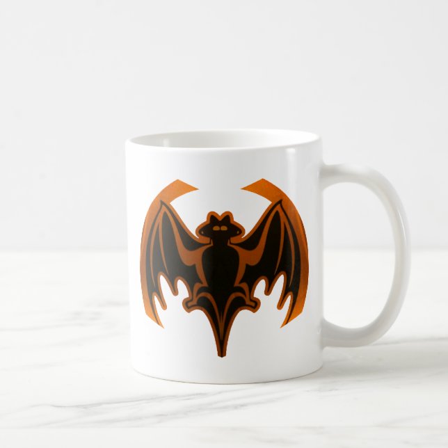 Caneca De Café Bat Orange O MUSEUM Zazzle dá presentes (Direita)