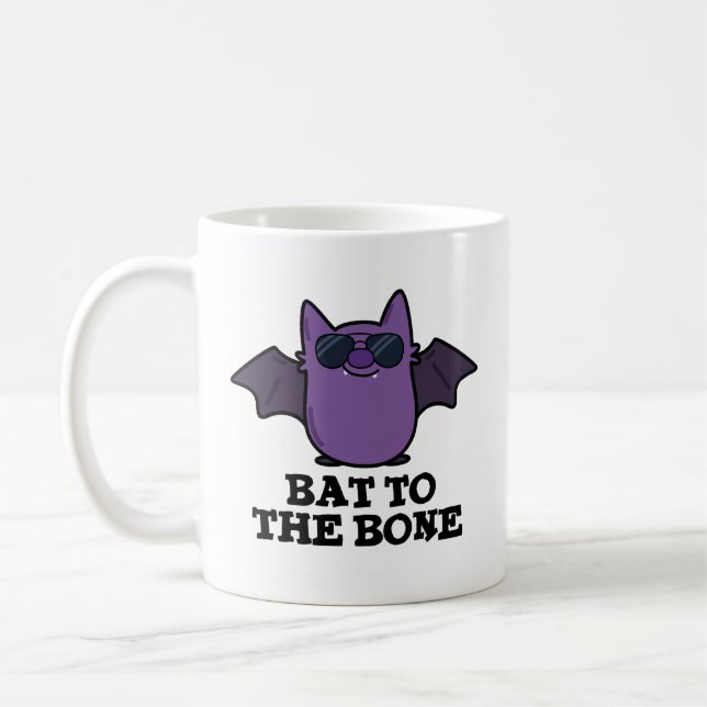 Caneca De Café Bat To Bone Funny Animal Pun (Esquerda)