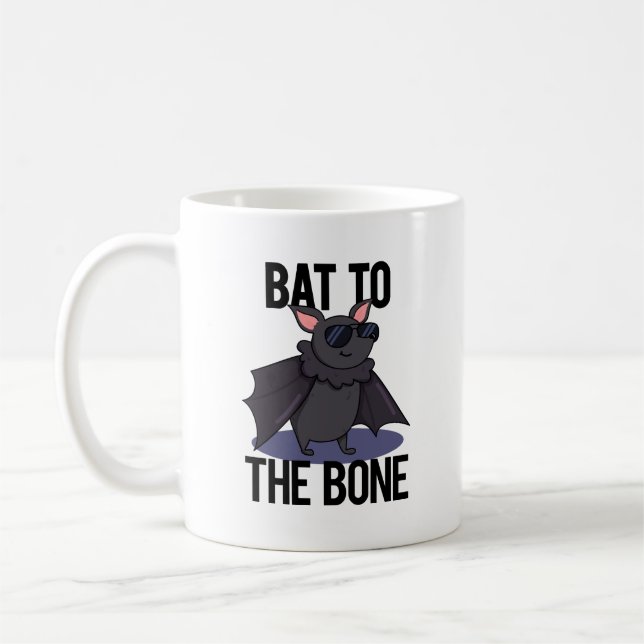 Caneca De Café Bat To Bone Funny Animal Pun (Esquerda)