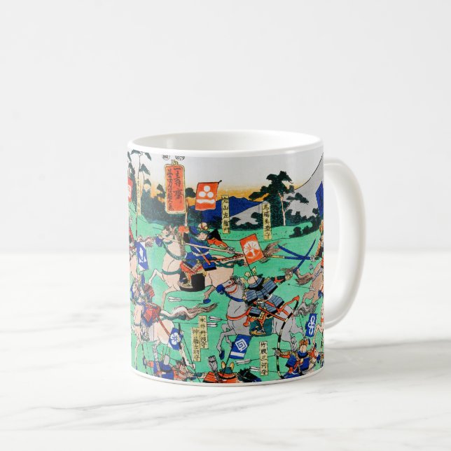 Caneca De Café Batalha de Kawanakajima, Ukiyo-e (Frente Esquerda)