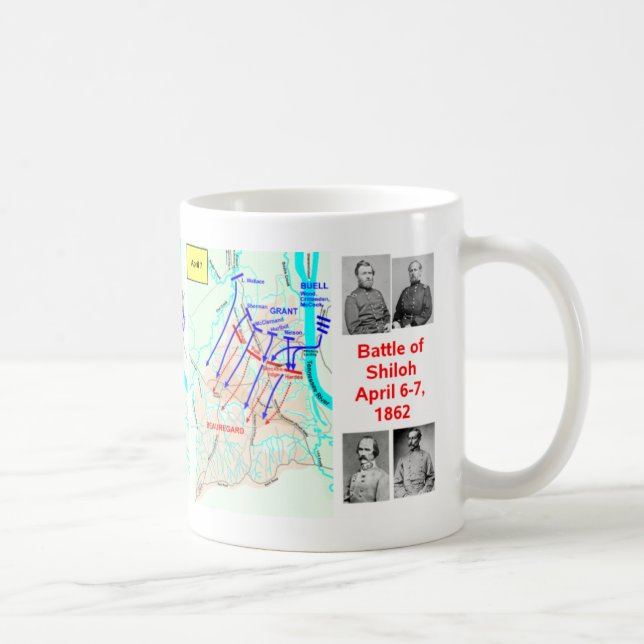 Caneca De Café Batalha do copo do mapa de Shiloh (Direita)