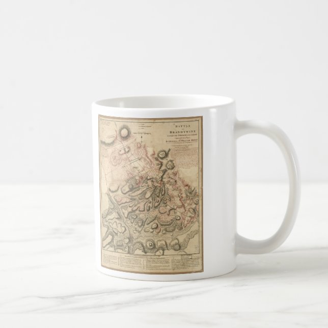 Caneca De Café Batalha do mapa 1784 da Revolução Americana de (Direita)