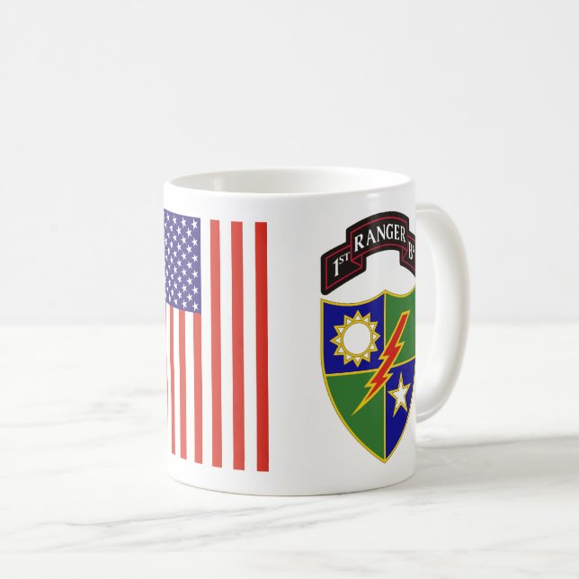 Caneca De Café Batalhão de 1ruas - 75º Regimento Ranger Mug (Frente Esquerda)