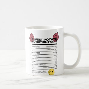 Caneca De Café Batatas doces Fatos Nutricionais Engraçados