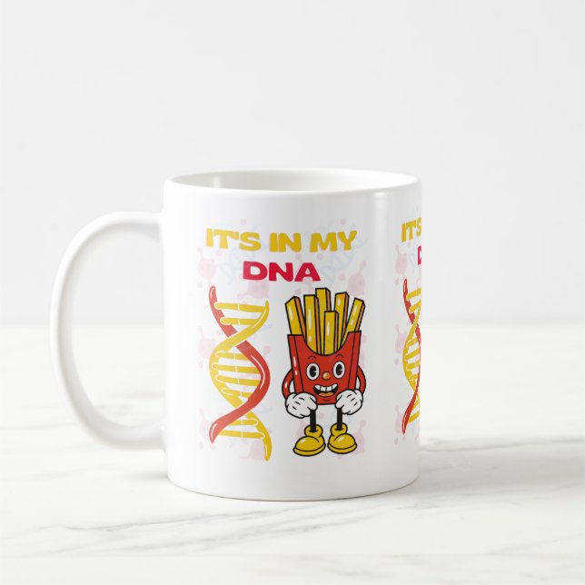 Caneca De Café Batatas fritas - Está no meu DNA Mug (Esquerda)