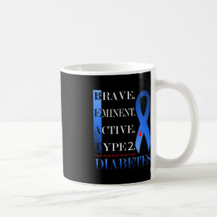 Caneca De Café Bater Diabetes Tee Tipo 2 Diabetes Sensibilização 