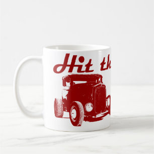 Caneca De Café Bater Estrada - Hot Rods bordo liso