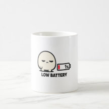Bateria Baixa 1% - Minimalista Personagem Fofo Can