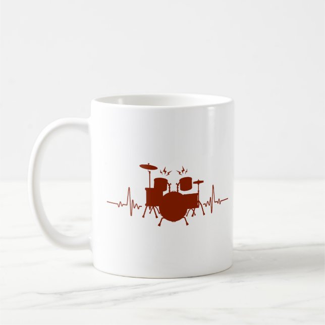 Caneca De Café Bateria de tambor - Batedor engraçado (Esquerda)
