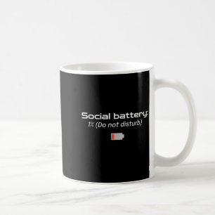 Caneca De Café Bateria Social: 1% (Não Perturbe)