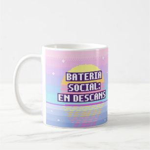 Caneca De Café Bateria Social: Em Descanso Pixel Mug