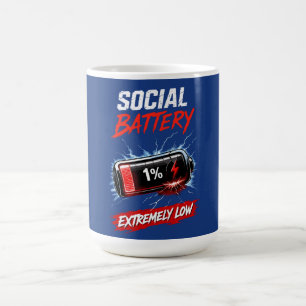 Caneca De Café Bateria Social Extremamente Baixa – Introvertido E