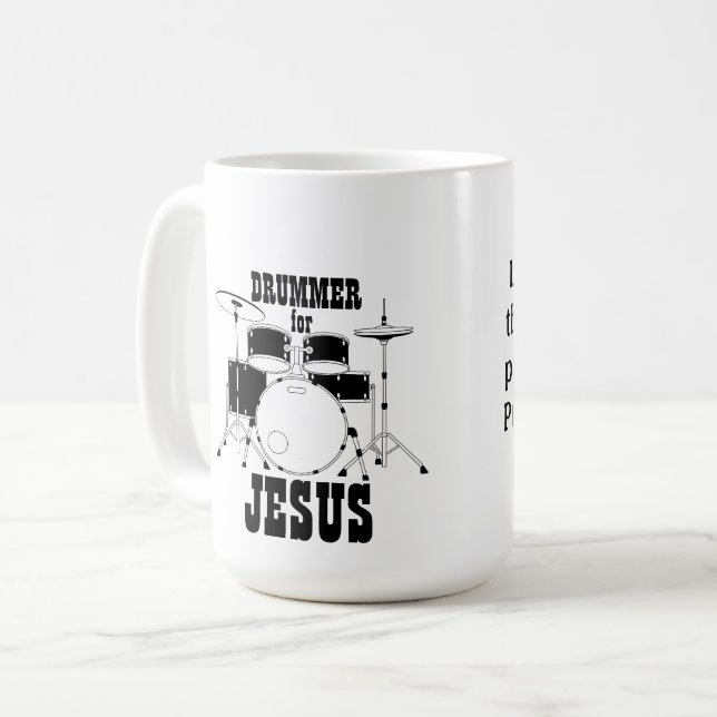 Caneca De Café Baterista De culto Da Equipe Mug Para Jesus (Frente Esquerda)