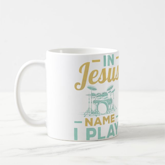 Caneca De Café Baterista E Jesus Cristão (Esquerda)