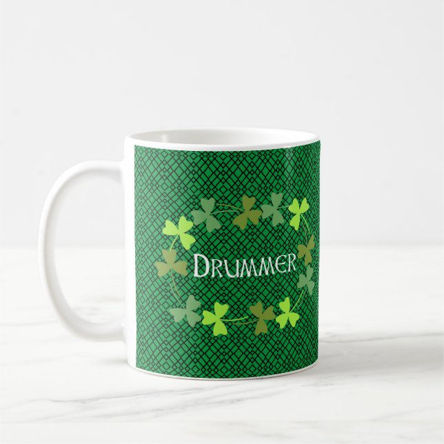Caneca De Café Baterista Shamrock Oval (Esquerda)