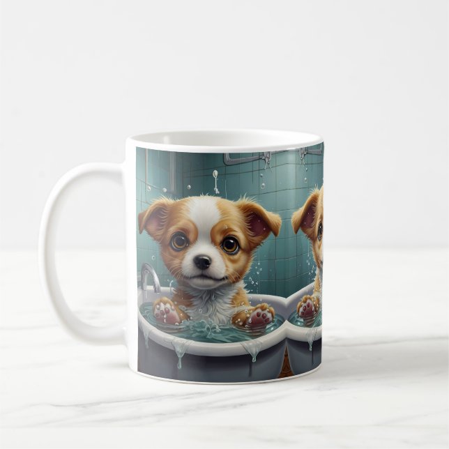 Caneca De Café Bath-time Buddies animais em um banho (Esquerda)