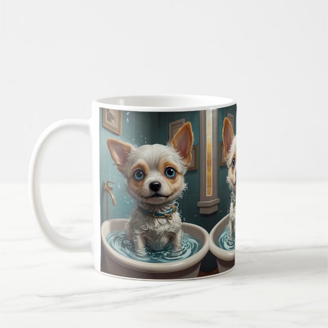 Caneca De Café Bath-time Buddies animais em um banho (Esquerda)
