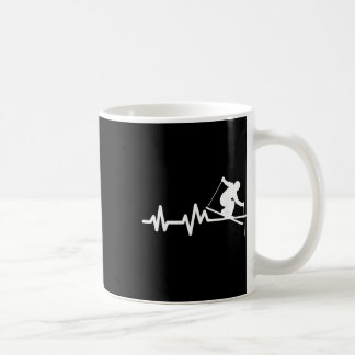Caneca De Café Batida de Coração de Esqui Esquiador