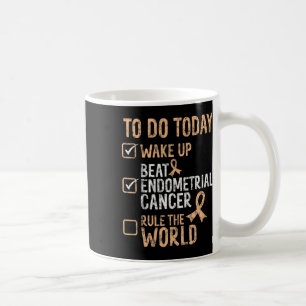 Caneca De Café Batida Divertida Vencer Câncer Endometrial Regra O