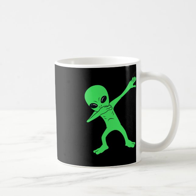 Caneca De Café Batidas de Alienígena Diversão de Halloween Menino (Direita)