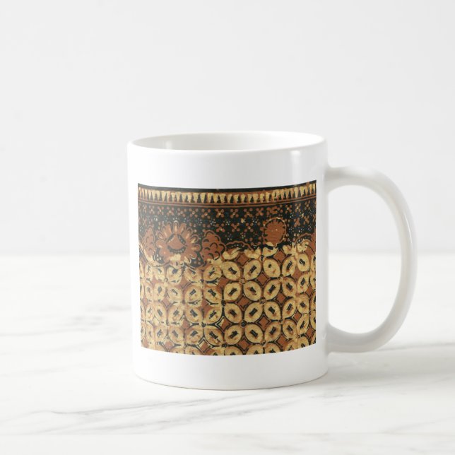 Caneca De Café Batik Earthy Café Bean Elegante Rustic Rugged (Direita)
