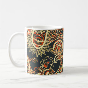 Caneca De Café Batik Paisley: Padrão De Vintage Sem Olho.