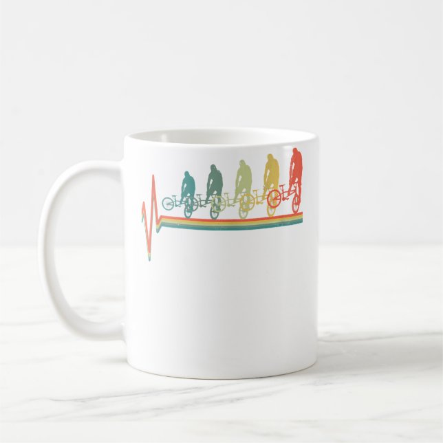 Caneca De Café Batimento cardíaco de ciclista BMX (Esquerda)