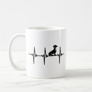 Caneca De Café Batimento Cardíaco para Cães Dachshund Leais