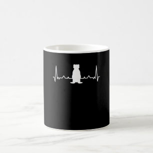 Caneca De Café Batimentos cardíacos e silhuetas de furão
